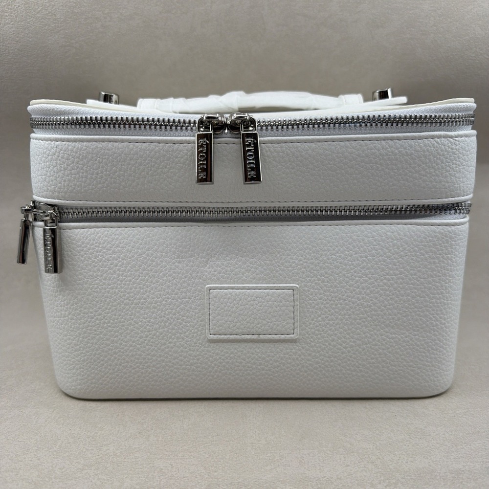 Étoile Duo Vanity Case in White Croc NEW With Defects Please See All Photos